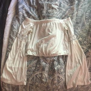 White hippie crop top
